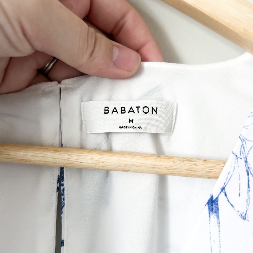 Babaton White and Blue Floral Blouse - Picture 9 of 12